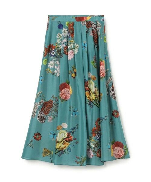 TOMORROWLAND / トゥモローランド ロング・マキシ丈スカート | シルク BOUQUETプリント フレアスカート（62 ライトブルー系）
