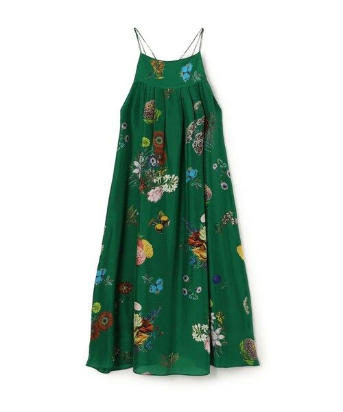 TOMORROWLAND / トゥモローランド ロング・マキシ丈ワンピース | シルク BOUQUETプリント キャミソールワンピース（56 カーキ系）