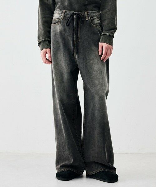 TOMORROWLAND / トゥモローランド デニムパンツ | ブラックデニム ドローコードパンツ | 詳細2