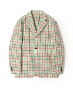 TOMORROWLAND / トゥモローランド テーラードジャケット | ポリエステルコットン チェックテーラードジャケット