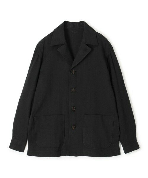TOMORROWLAND / トゥモローランド ブルゾン | リネンコットンヘリンボーン ハンドカバーシャツブルゾン（18 ブラック）