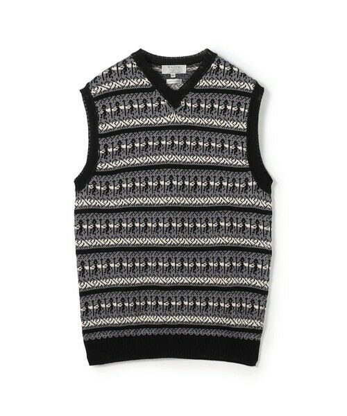 TOMORROWLAND / トゥモローランド ニット・セーター | 【別注】Raffa Molina コットン ニットベスト（18 ブラック系）