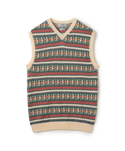 TOMORROWLAND / トゥモローランド ニット・セーター | 【別注】Raffa Molina コットン ニットベスト（54 グリーン系）