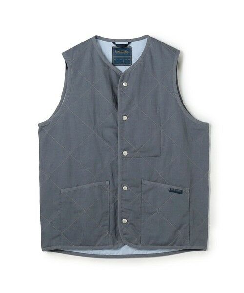 TOMORROWLAND / トゥモローランド ベスト | 【別注】LAVENHAM UNWADDED THORNHAM リネンコットン キルティングベスト(67 ダークブルー)