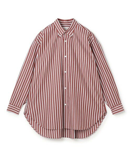 TOMORROWLAND / トゥモローランド シャツ・ブラウス | コットンブロード ボタンダウン ロングシャツ（36 レッドストライプ）