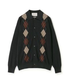 TOMORROWLAND / トゥモローランド カーディガン・ボレロ | TOMORROWLAND tricot ギザコットン アーガイル柄 ポロカラーカーディガン