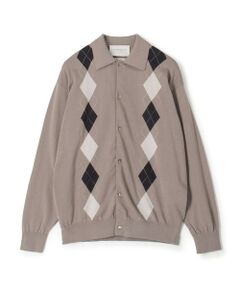 TOMORROWLAND / トゥモローランド カーディガン・ボレロ | TOMORROWLAND tricot ギザコットン アーガイル柄 ポロカラーカーディガン