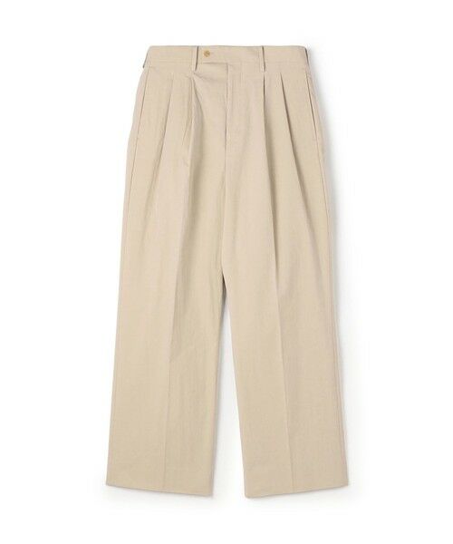 TOMORROWLAND / トゥモローランド スラックス・ドレスパンツ | コットンナイロンツイル 2タックワイドストレートパンツ（43 ベージュ）