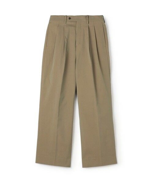 TOMORROWLAND / トゥモローランド スラックス・ドレスパンツ | コットンナイロンツイル 2タックワイドストレートパンツ（45 キャメル）
