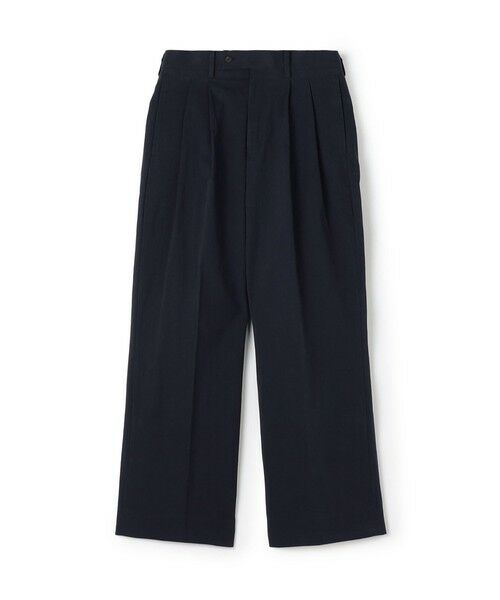 TOMORROWLAND / トゥモローランド スラックス・ドレスパンツ | コットンナイロンツイル 2タックワイドストレートパンツ（69 ネイビー）