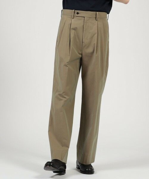 TOMORROWLAND / トゥモローランド スラックス・ドレスパンツ | コットンナイロンツイル 2タックワイドストレートパンツ | 詳細1