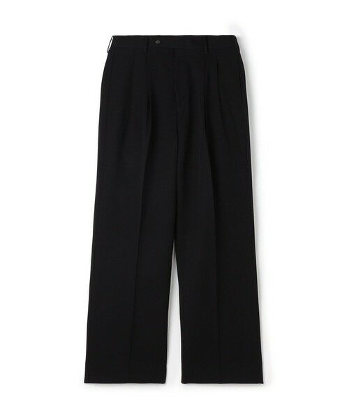 TOMORROWLAND / トゥモローランド スラックス・ドレスパンツ | ハルトウールツイル 2プリーツワイドパンツ（19 ブラック）