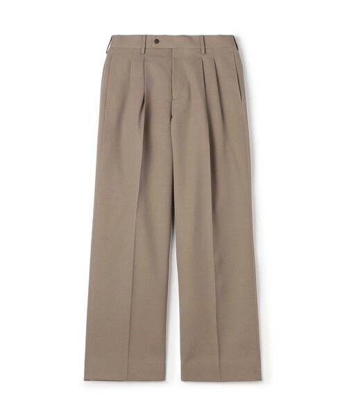 TOMORROWLAND / トゥモローランド スラックス・ドレスパンツ | ハルトウールツイル 2プリーツワイドパンツ（45 キャメル）