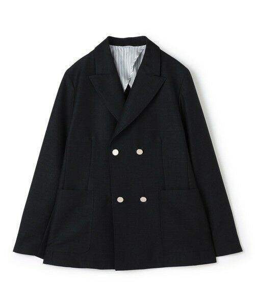 TOMORROWLAND / トゥモローランド テーラードジャケット | シェットランドウール ダブルブレステッド 4Bジャケット（69 ネイビー）