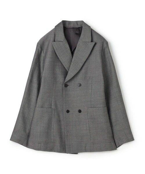 TOMORROWLAND / トゥモローランド テーラードジャケット | ハルトウールツイル ダブルブレステッド 4Bジャケット（16 グレー系）