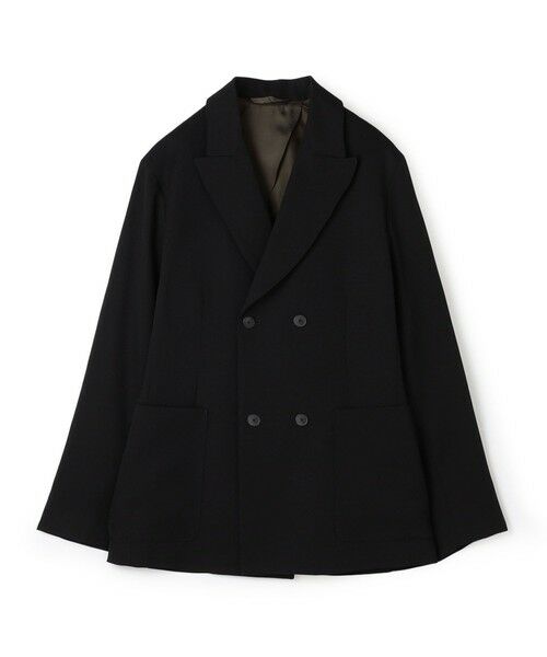 TOMORROWLAND / トゥモローランド テーラードジャケット | ハルトウールツイル ダブルブレステッド 4Bジャケット（19 ブラック）