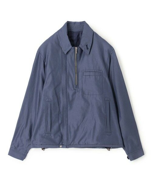 TOMORROWLAND / トゥモローランド ブルゾン | コットンシルクグログラン ライダースブルゾン（67 ブルーグレー）