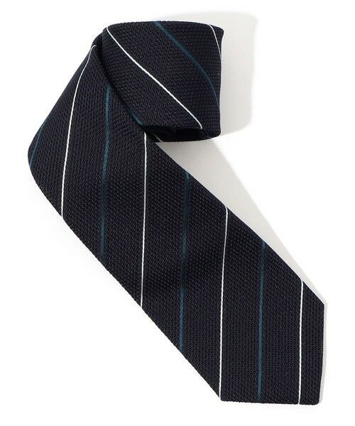 TOMORROWLAND / トゥモローランド ネクタイ | TOMORROWLAND シルクジャガード レジメンタルストライプネクタイ（68 ネイビー系）