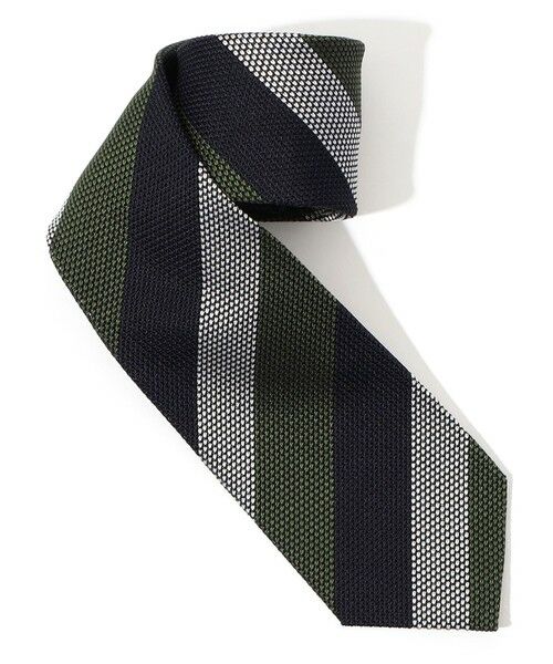 TOMORROWLAND / トゥモローランド ネクタイ | TOMORROWLAND シルクジャガード レジメンタルストライプネクタイ（56 カーキ系）