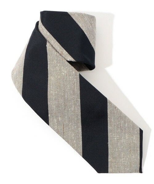 TOMORROWLAND / トゥモローランド ネクタイ | TOMORROWLAND シルクコットン レジメンタルストライプネクタイ（18 ブラック系）