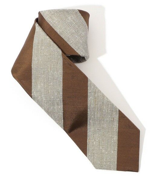 TOMORROWLAND / トゥモローランド ネクタイ | TOMORROWLAND シルクコットン レジメンタルストライプネクタイ（46 ブラウン系）
