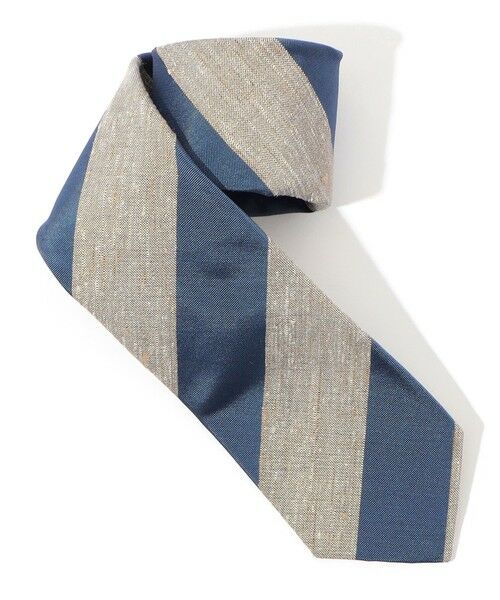 TOMORROWLAND / トゥモローランド ネクタイ | TOMORROWLAND シルクコットン レジメンタルストライプネクタイ（66 ブルー系）