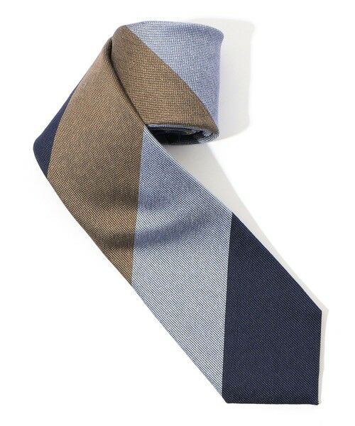 TOMORROWLAND / トゥモローランド ネクタイ | TOMORROWLAND シルク レジメンタルストライプネクタイ（68 ブルー系）