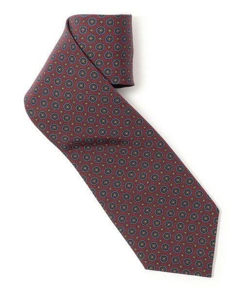 TOMORROWLAND / トゥモローランド ネクタイ | Atkinsons アイリッシュポプリン 小紋柄ネクタイ（38 ダークレッド系）
