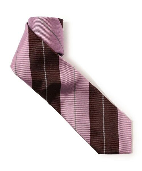 TOMORROWLAND / トゥモローランド ネクタイ | TOMORROWLAND シルクジャガード レジメンタルストライプネクタイ（46 ピンク系）