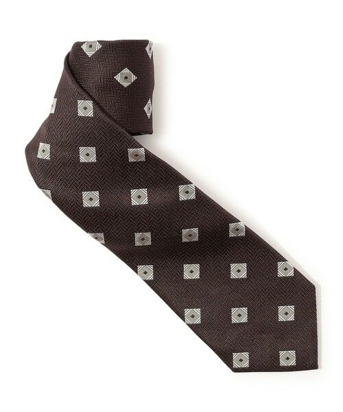 TOMORROWLAND / トゥモローランド ネクタイ | TOMORROWLAND シルクジャガード 小紋柄ネクタイ（46 ブラウン系）