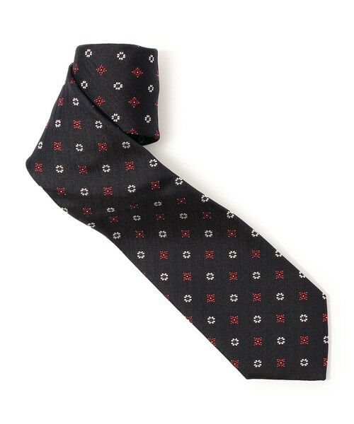 TOMORROWLAND / トゥモローランド ネクタイ | TOMORROWLAND シルクジャガード 小紋柄ネクタイ（68 ネイビー系）