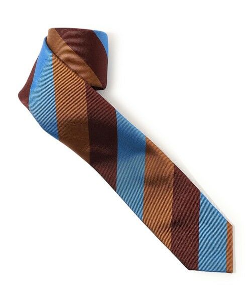 TOMORROWLAND / トゥモローランド ネクタイ | TOMORROWLAND シルク レジメンタルストライプナロータイ（46 ブラウン系）