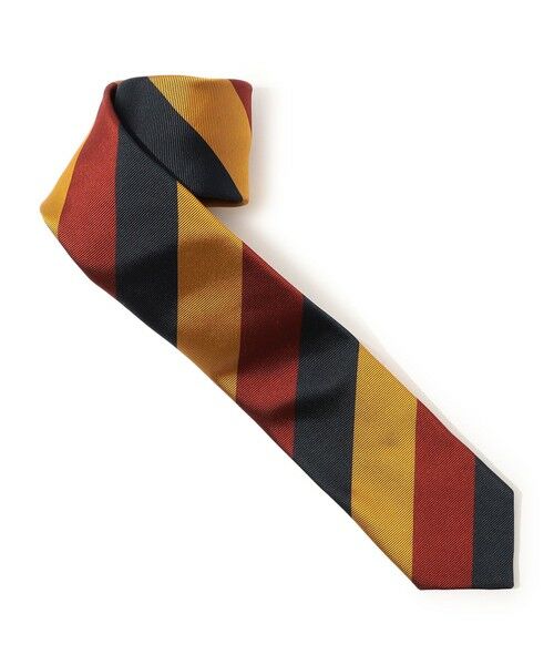 TOMORROWLAND / トゥモローランド ネクタイ | TOMORROWLAND シルク レジメンタルストライプナロータイ（66 イエロー系）