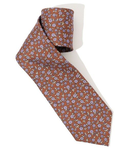 TOMORROWLAND / トゥモローランド ネクタイ | ERRICO FORMICOLA シルクプリント 花柄ネクタイ（48 ブラウン系）