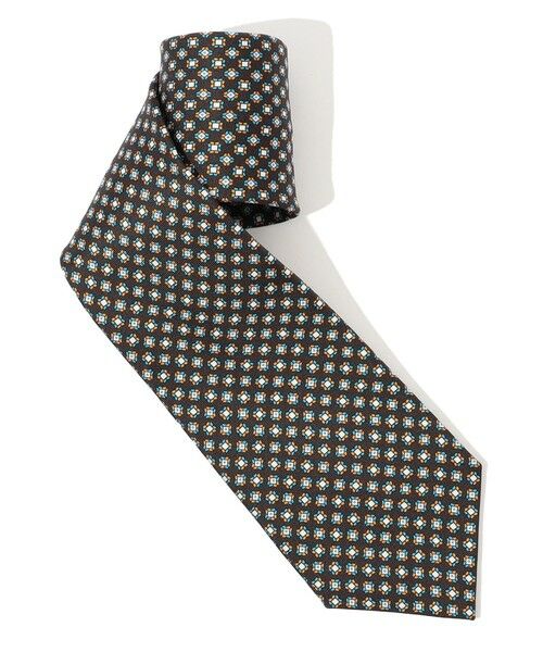 TOMORROWLAND / トゥモローランド ネクタイ | ERRICO FORMICOLA シルクプリント 小紋柄ネクタイ（48 ダークブラウン系）