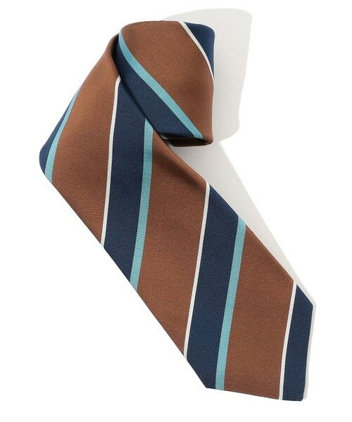 TOMORROWLAND / トゥモローランド ネクタイ | ERRICO FORMICOLA シルクプリント レジメンタルストライプネクタイ（66 ブラウン系）