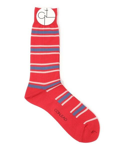 TOMORROWLAND / トゥモローランド ソックス | CONLEAD ボーダーソックス（34 レッド系）