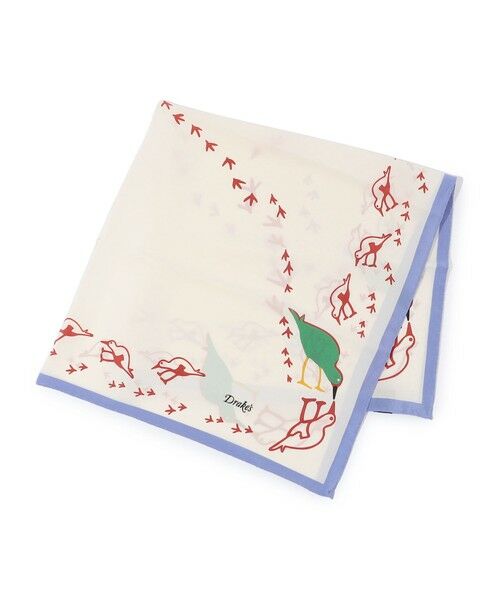TOMORROWLAND / トゥモローランド その他 | Drake’ｓ OYSTER CATCHER PRINT BANDANA シルクプリントスカーフ（12 ホワイト系）