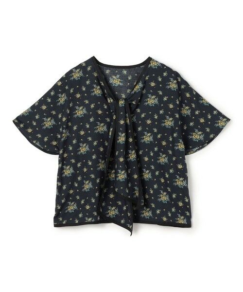 TOMORROWLAND / トゥモローランド シャツ・ブラウス | レーヨンプリント フロントノットブラウス（18 ネイビー系）