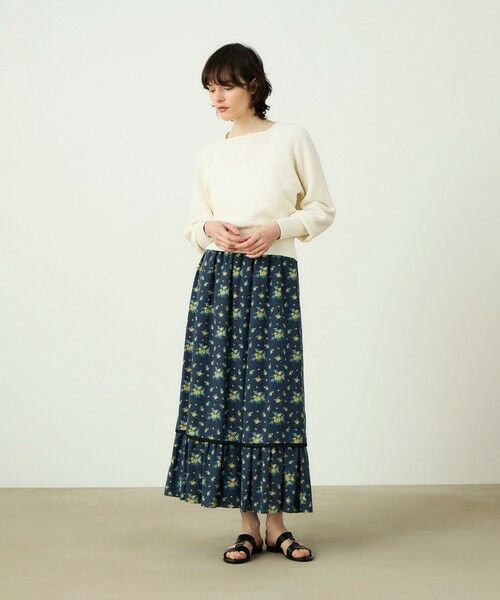 TOMORROWLAND / トゥモローランド ロング・マキシ丈スカート | レーヨンプリント ティアードマキシスカート | 詳細1