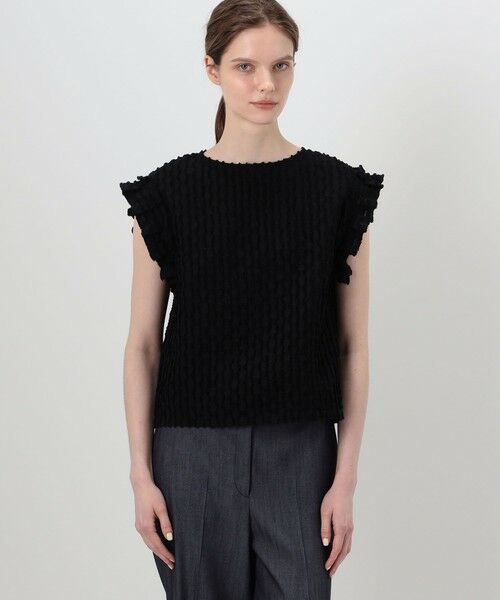 TOMORROWLAND / トゥモローランド シャツ・ブラウス | グリッドカットジャカード フリルフレンチブラウス | 詳細2