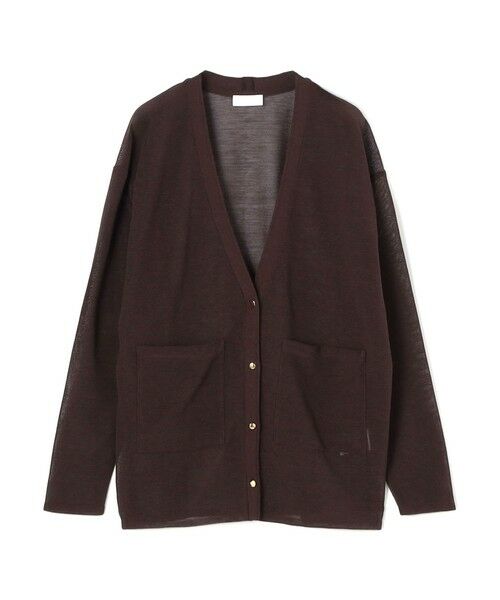 TOMORROWLAND / トゥモローランド カーディガン・ボレロ | ダブルカバーコットンナイロン Vネックカーディガン（49 ブラウン）