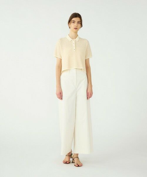 TOMORROWLAND / トゥモローランド ニット・セーター | ファインファンシーボーダー ワイドショートポロ | 詳細1