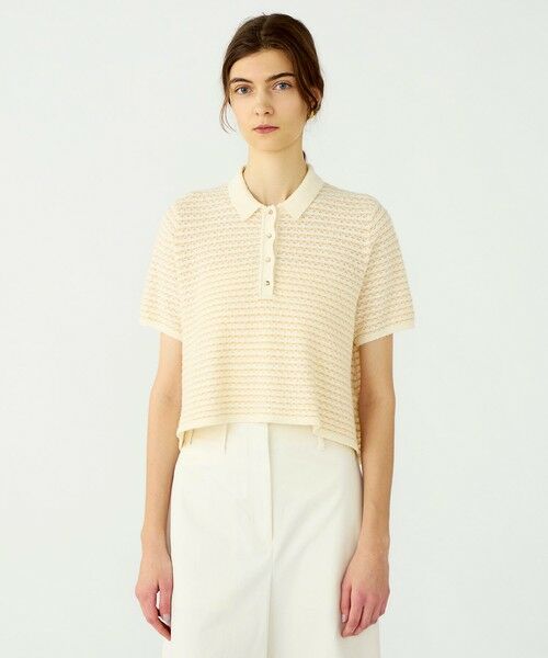 TOMORROWLAND / トゥモローランド ニット・セーター | ファインファンシーボーダー ワイドショートポロ | 詳細2