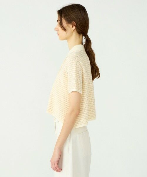 TOMORROWLAND / トゥモローランド ニット・セーター | ファインファンシーボーダー ワイドショートポロ | 詳細3