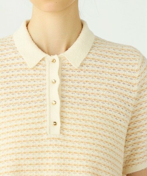 TOMORROWLAND / トゥモローランド ニット・セーター | ファインファンシーボーダー ワイドショートポロ | 詳細5