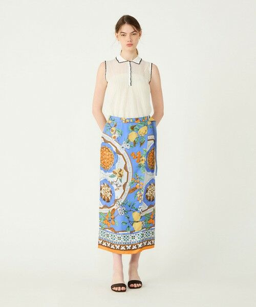 TOMORROWLAND / トゥモローランド ロング・マキシ丈スカート | 【別注】manipuri for Ballsey Antique Recipe ラップスカート | 詳細1