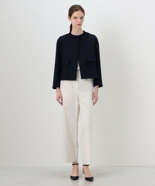 TOMORROWLAND / トゥモローランド ノーカラージャケット | ラメブッチャーツイード セミダブルクルーネックジャケット | 詳細1