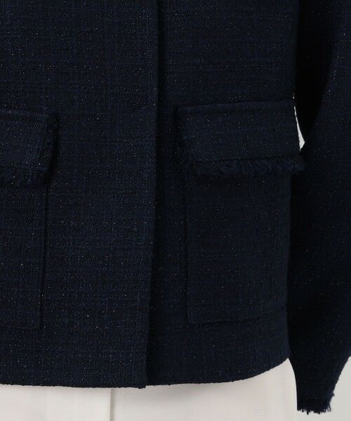 TOMORROWLAND / トゥモローランド ノーカラージャケット | ラメブッチャーツイード セミダブルクルーネックジャケット | 詳細10
