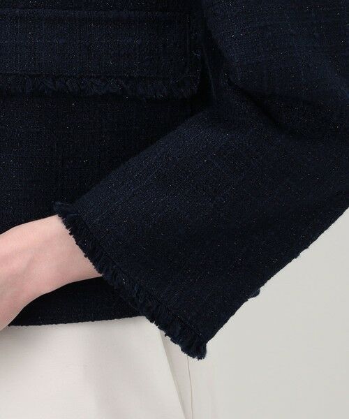 TOMORROWLAND / トゥモローランド ノーカラージャケット | ラメブッチャーツイード セミダブルクルーネックジャケット | 詳細8